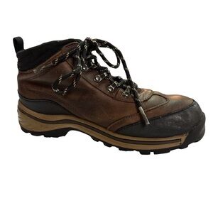 Timberland Leather Brown/Black hiking Outdoor Boots Non-marking Sole Lace Up S 2